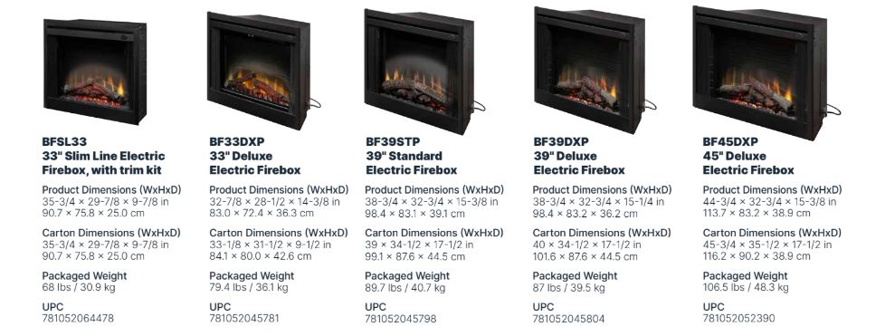 Built-in Electric Firebox - BF Series